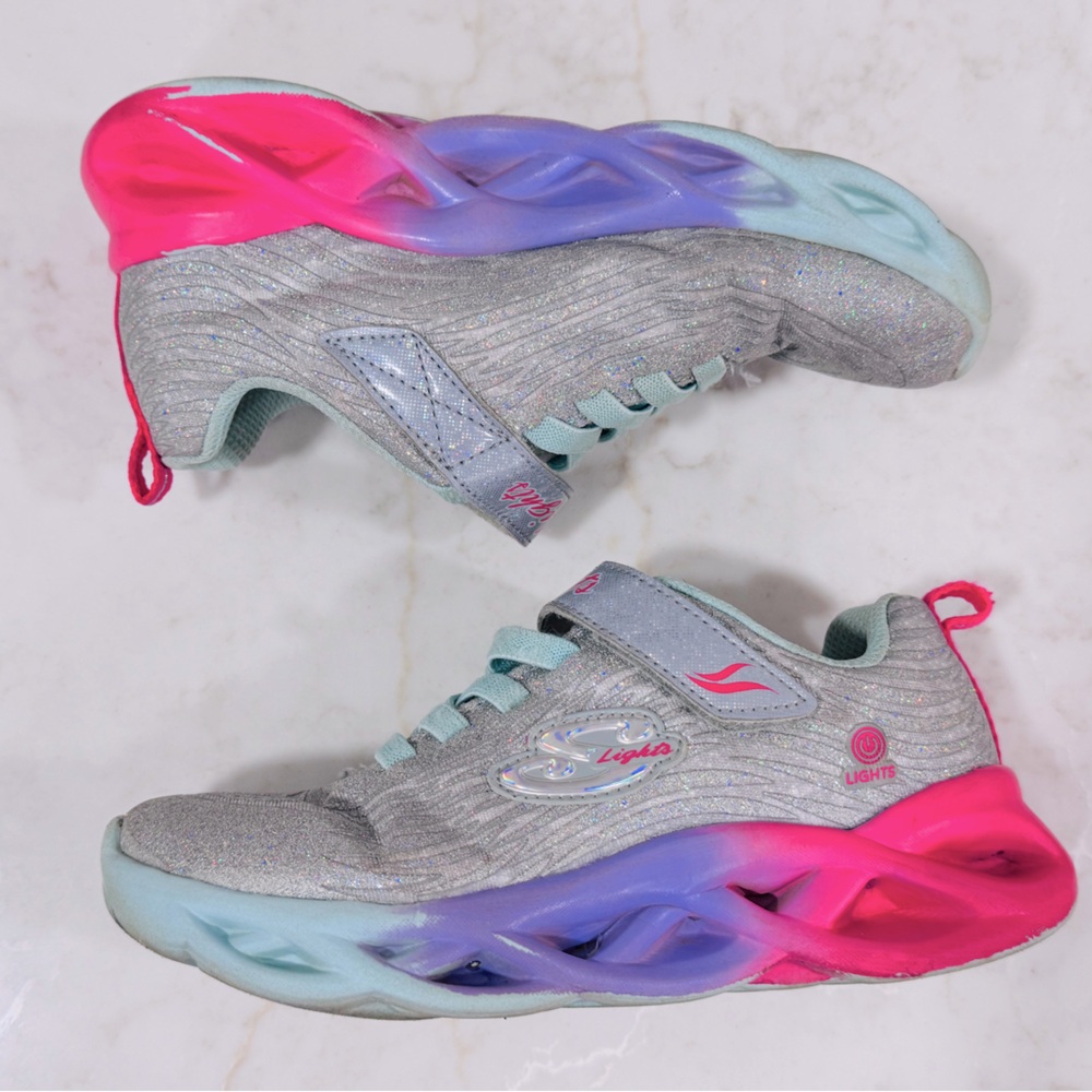 Light-Up Twisty Sneakers with Pink and Purple Accents